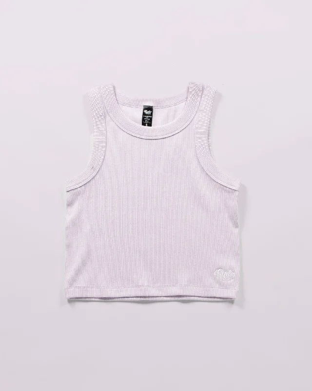 Women's Rib Crop Tank Orchid charcoal tank top