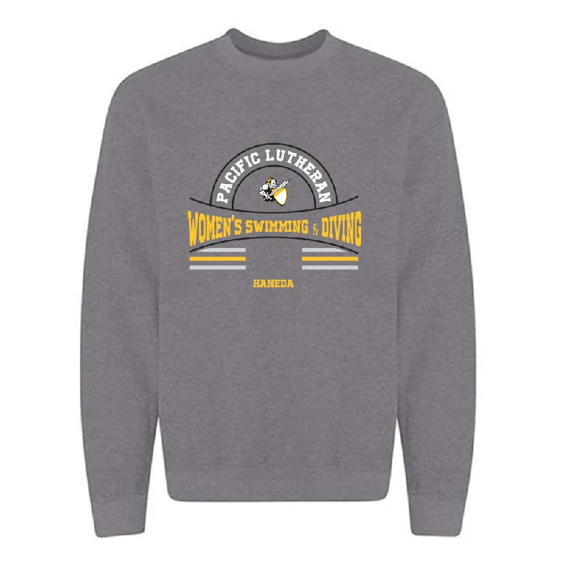 PLU - NCAA Women's Swimming & Diving : Anna Haneda - Classic Fashion Shersey Crewneck Sweatshirt Hoodie with Hem Embroidery Detailed Premium