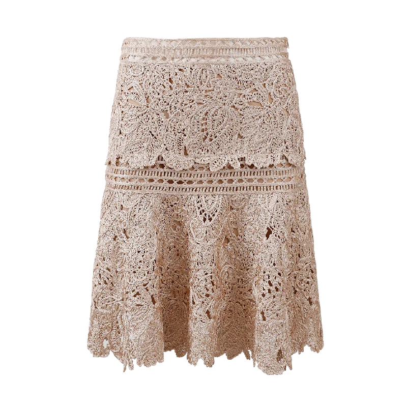 Lamé Birdnest Skirt zip skirt side