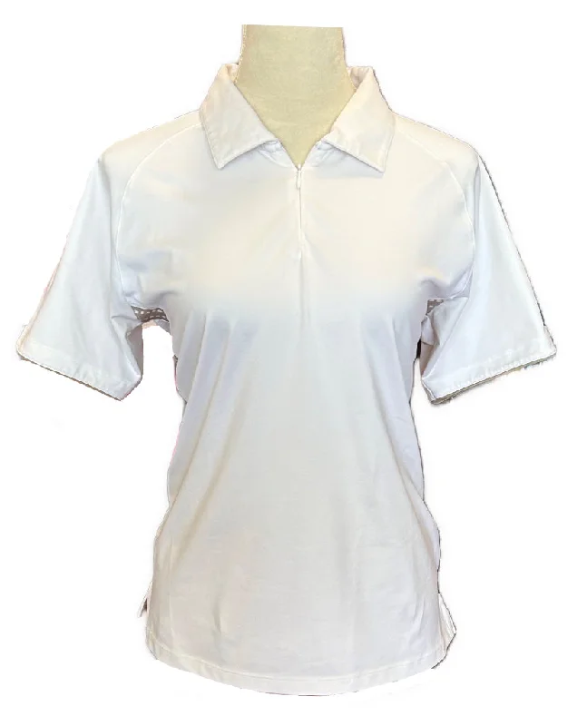 Callaway White Short Sleeve Women's Golf Pullover w/Tan Accents Size L Alpaca Blend Soft