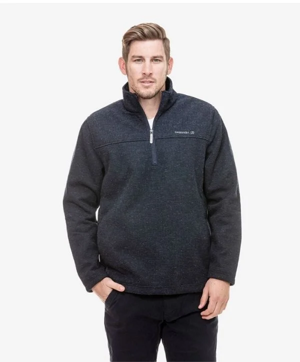 Men's Weka Pullover with Bonded Wool Lining Turtleneck Warm Pullover