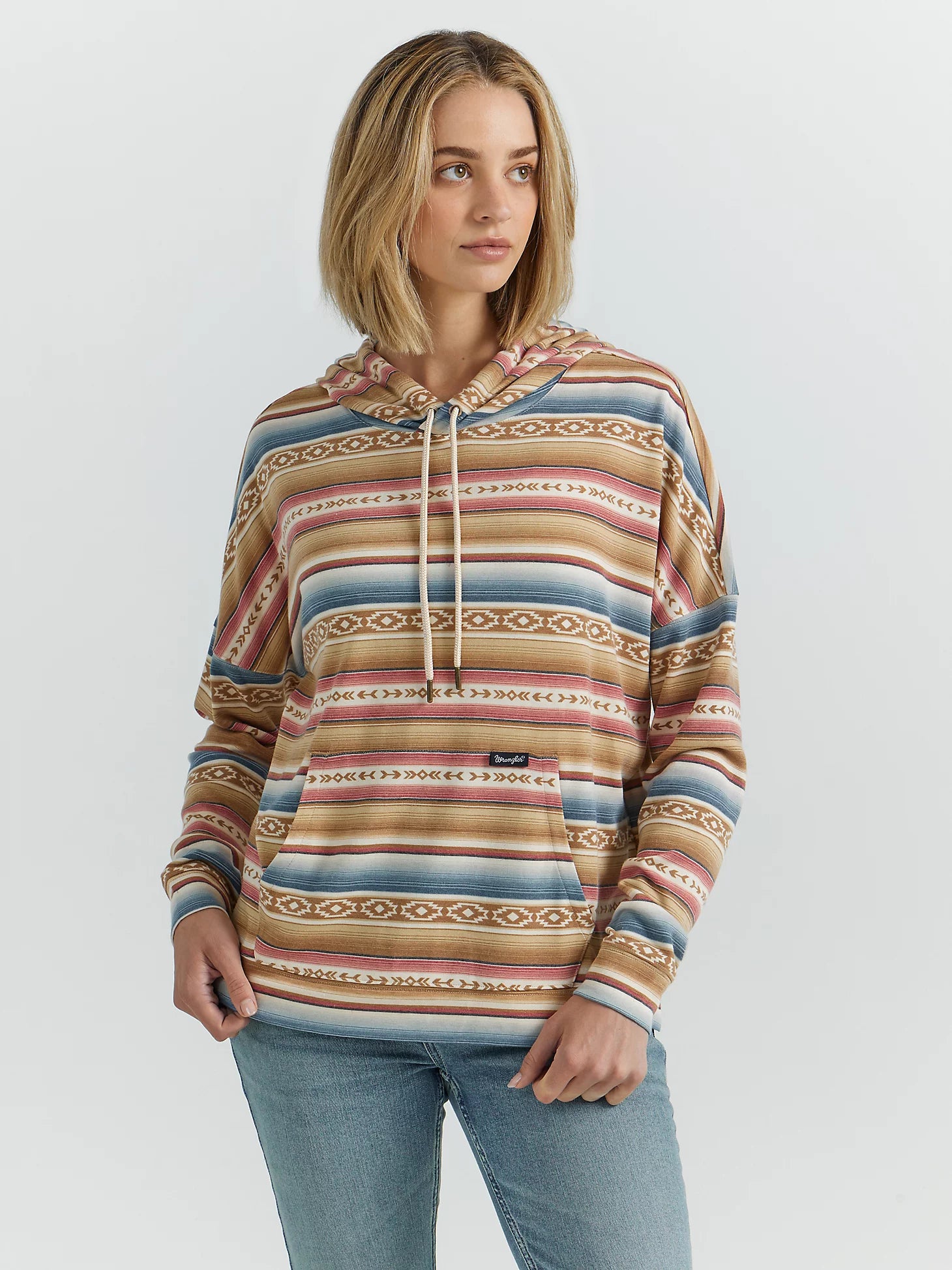 Women's Wrangler Geometric Pullover in Golden Stripe Surplice Neck Pullover