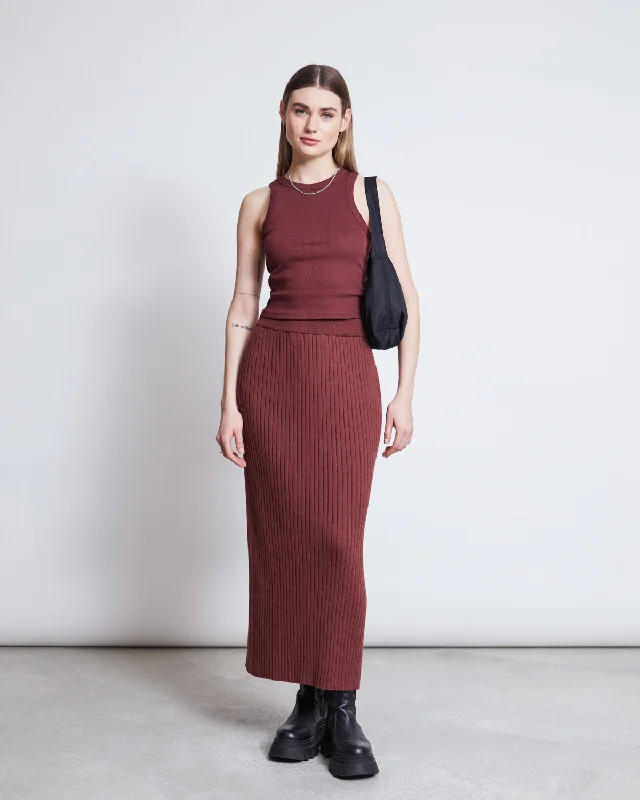 MIDI KNIT SKIRT EBBA INTENSE RUST GOTS tulle skirt dreamy