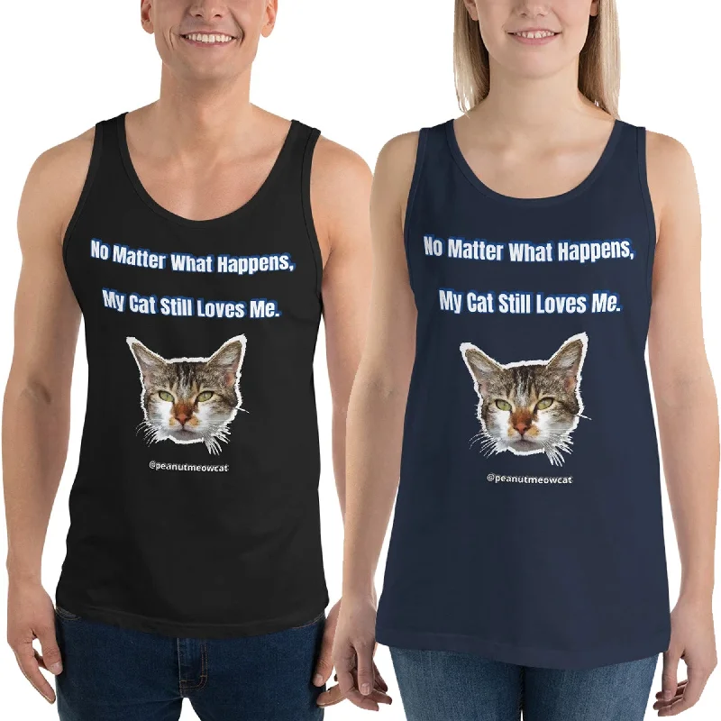 Cute Cat Unisex Tank Top, Cute Peanut Meow Cat Premium Best Tank Top-Printed in USA/EU cropped tank top Cute Cat Unisex Tank Top, Cute Peanut Meow Cat Premium Best Tank Top-Printed in USA/EU cropped tank top