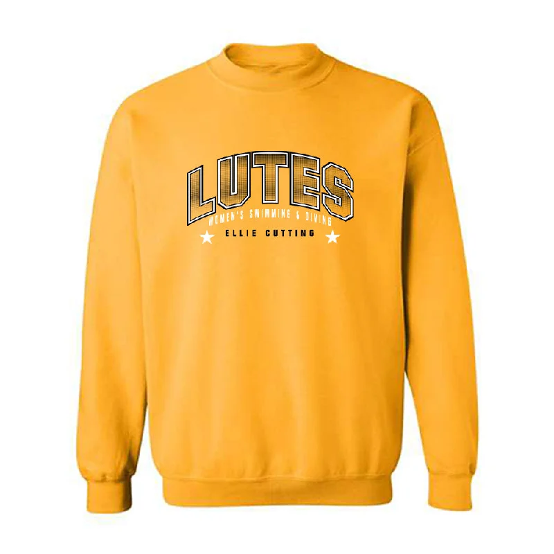 PLU - NCAA Women's Swimming & Diving : Ellie Cutting - Classic Fashion Shersey Crewneck Sweatshirt Hoodie with Relaxed Fit Easy Casual