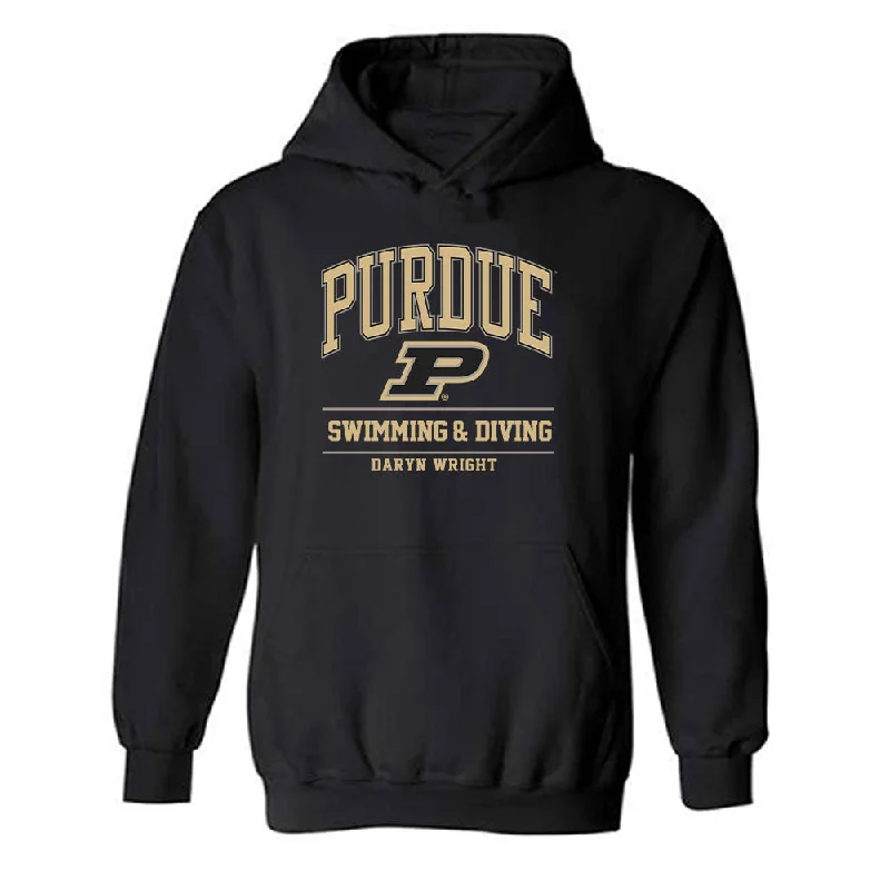 Purdue - NCAA Women's Swimming & Diving : Daryn Wright - Classic Fashion Shersey Hooded Sweatshirt Hoodie with Hem Fringe Bohemian Relaxed