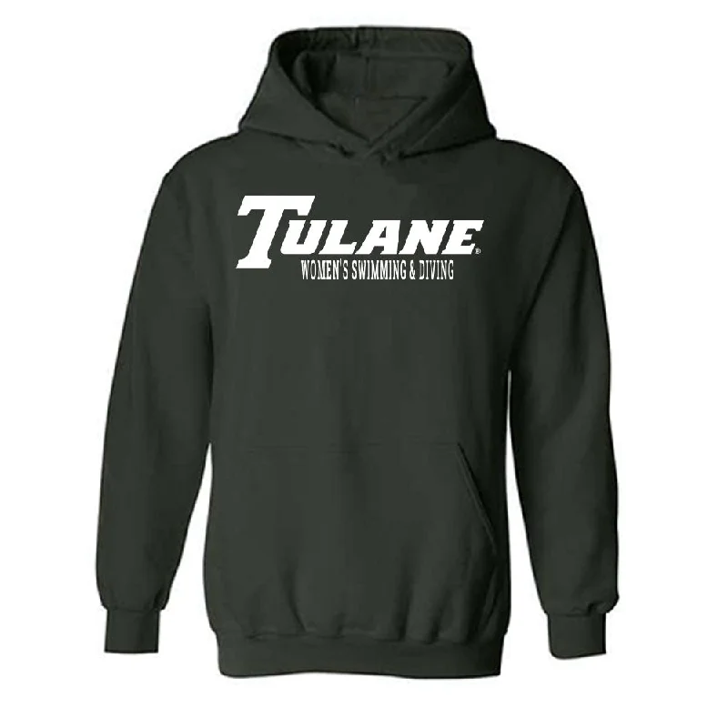 Tulane - NCAA Women's Swimming & Diving : Sydney Mullin - Hooded Sweatshirt Hoodie with Double Zipper Versatile Adjustable