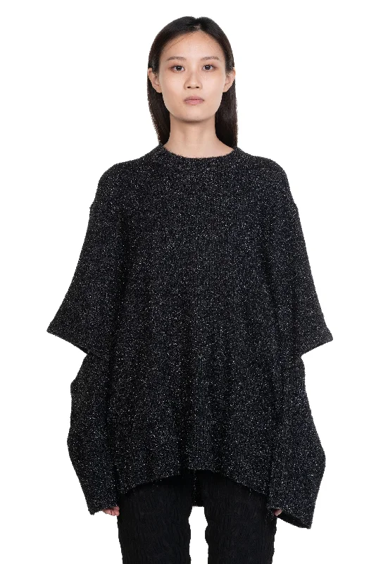 Split Sleeve Pullover Black Tight Sleeve Top