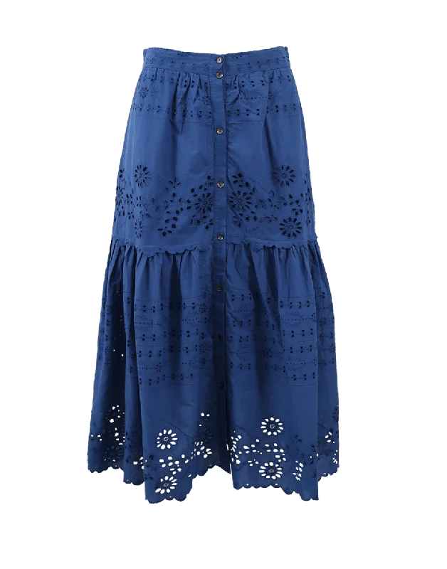 Soft Eyelet Maxi Skirt lace skirt romantic