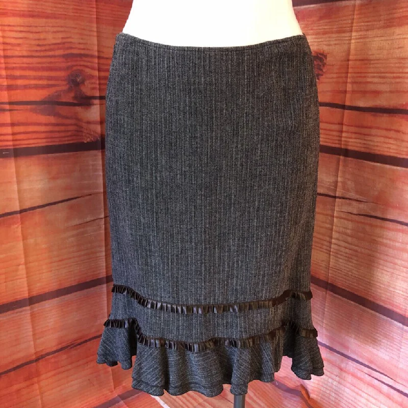 PHILIPPE ADEC BROWN SKIRT SIZE 14 TCC ruffled skirt detail