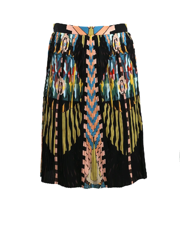 Cleopatra Print Tech Skirt silk skirt lustrous