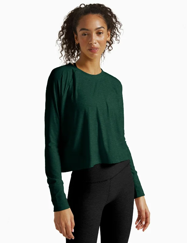 Featherweight Daydreamer Pullover - Dark Spruce Green Heather Port Neck Pullover