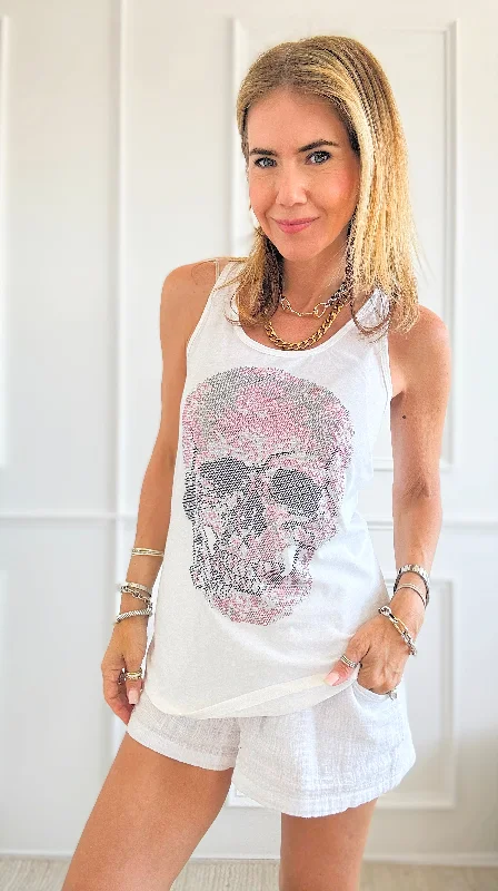 CUSTOM Pink Skull Classic Tank trendy tank top