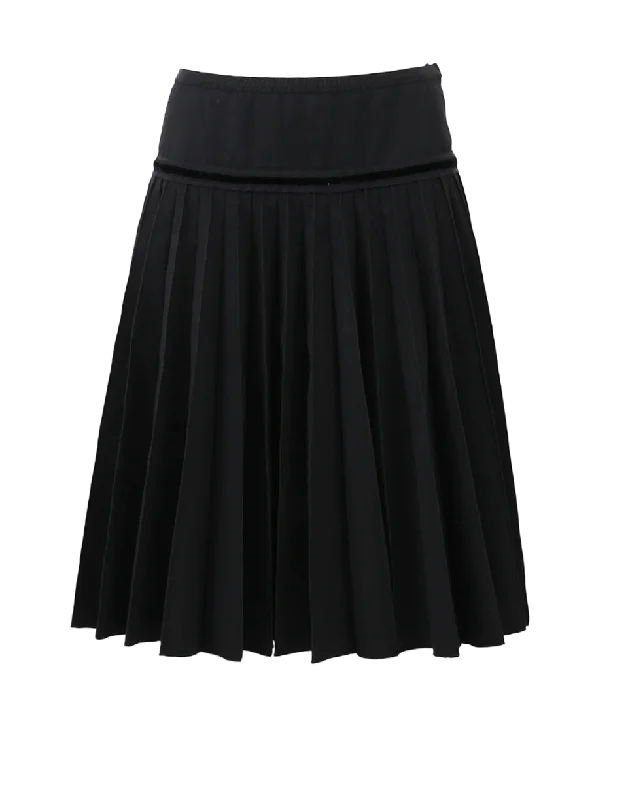 Pleated Wool Skirt chiffon skirt lightweight