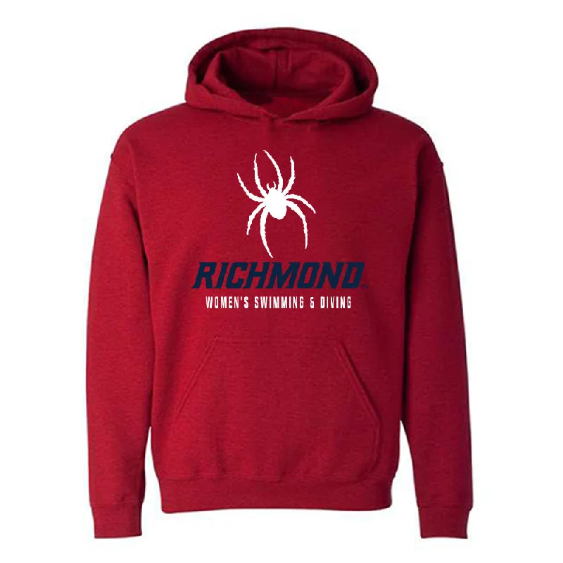 Richmond - NCAA Women's Swimming & Diving : Hannah Wieczorek - Hooded Sweatshirt Hoodie with Hem Raw Edge Edgy Unfinished