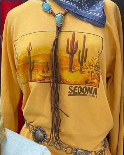 Original Cowgirl Clothing T-Shirts: Pullover Sedona Desert Long Bell Sleeve