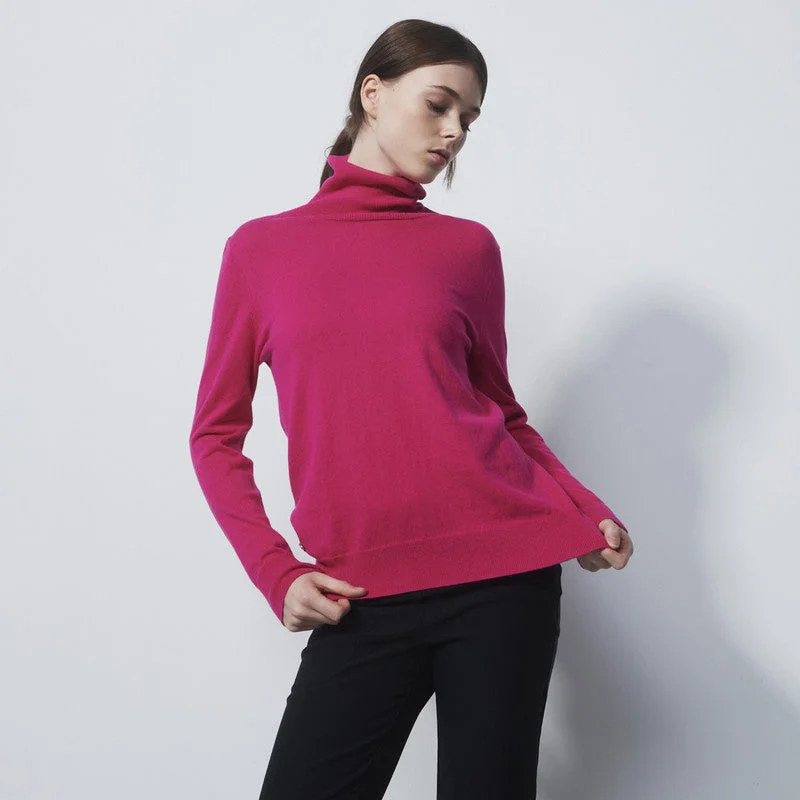 Daily Sports: Women's Trissie Roll Neck Pullover - Tulip Pink Notched Neck Pullover