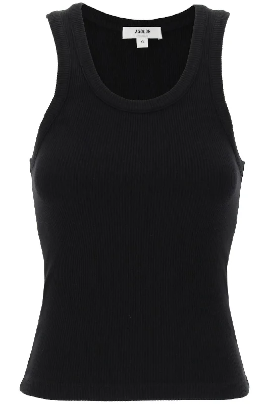 poppy ribbed tank top A7056 1260 BLACK ribbed tank top