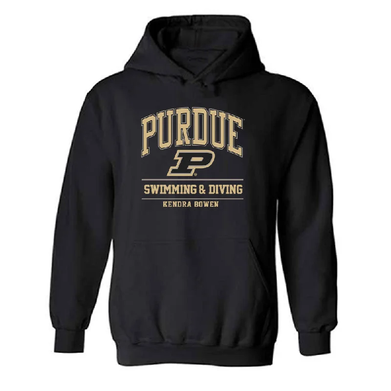 Purdue - NCAA Women's Swimming & Diving : Kendra Bowen - Classic Fashion Shersey Hooded Sweatshirt Hoodie with Ribbed Cuffs Snug Fit Comfort