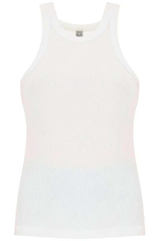 Toteme ribbed tank top 211 437 772 WHITE bronze tank top