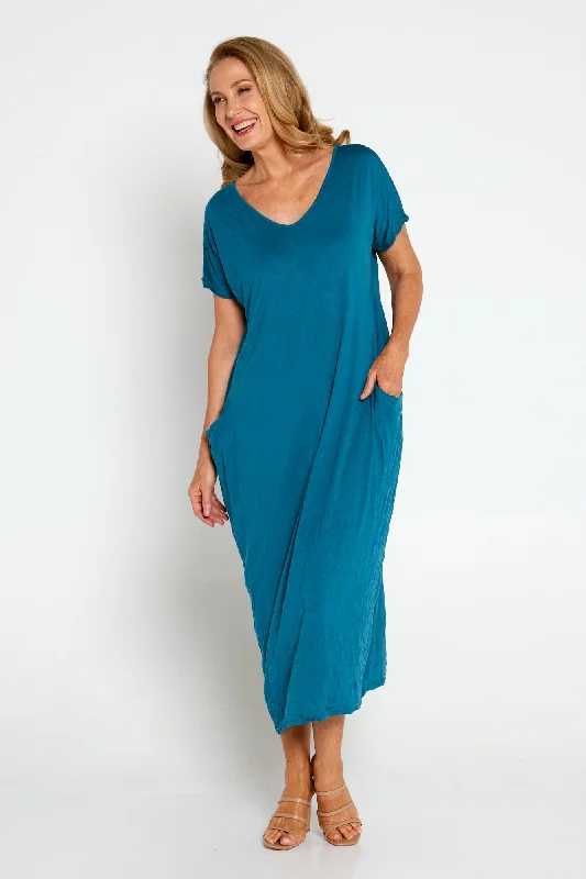 Josie Dress - Teal Tunics Fall fleece
