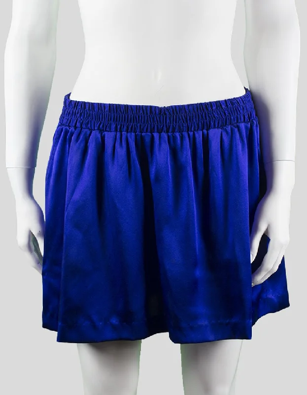 Mason Electric Blue Silk Mini Skirt With Elasticated Waist And Side Pockets Size 4 summer skirt style Mason Electric Blue Silk Mini Skirt With Elasticated Waist And Side Pockets Size 4 summer skirt style