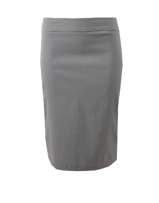 Pull-On Stretch Pencil Skirt cashmere skirt soft