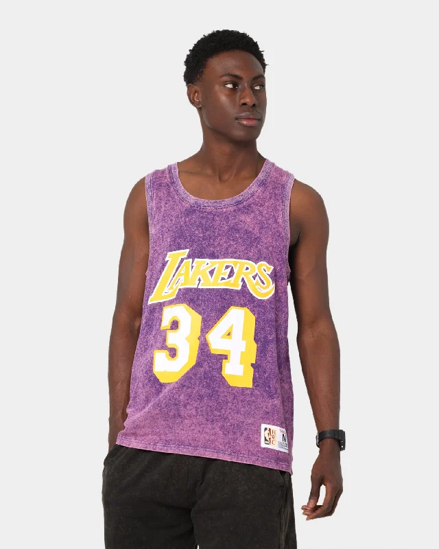 Mitchell & Ness Los Angeles Lakers Shaquille O'Neal #34 Quintessential Acid Tank Purple sequin tank top