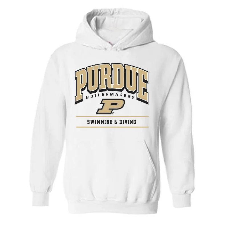 Purdue - NCAA Women's Swimming & Diving : Abby Marcukaitis - Classic Shersey Hooded Sweatshirt Hoodie with Back Slit Movement Comfort