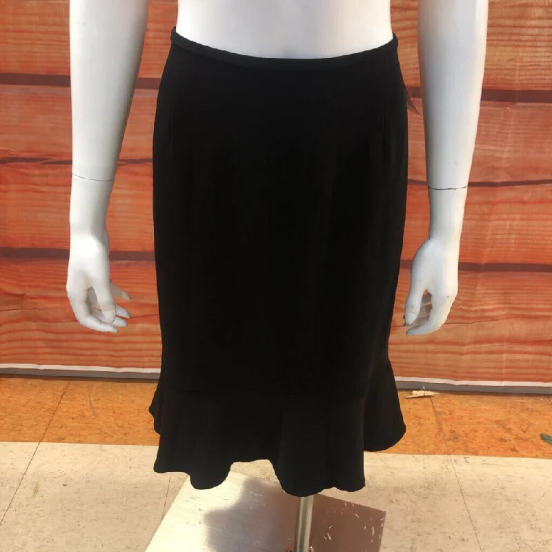 DRAMA BLACK FLOUNCE HEM SKIRT SIZE 14 wool skirt thick