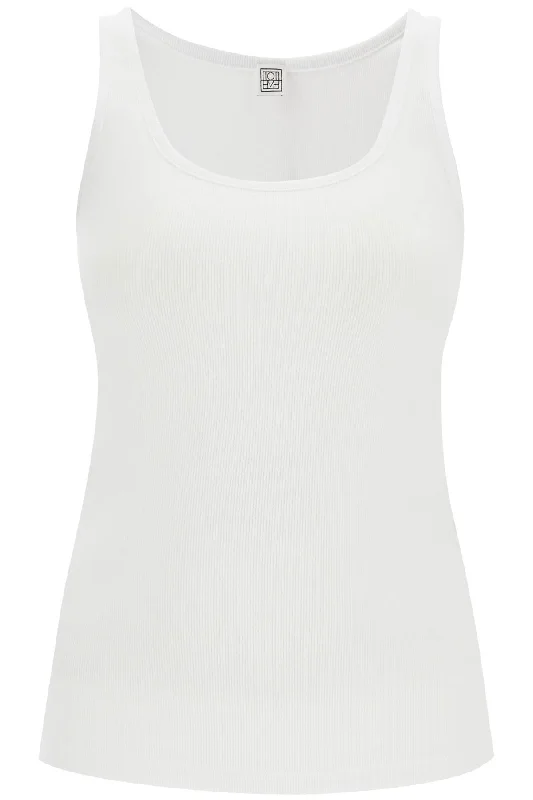 ribbed tank top with spaghetti 241 WRT1053 FB0094 WHITE glitter tank top