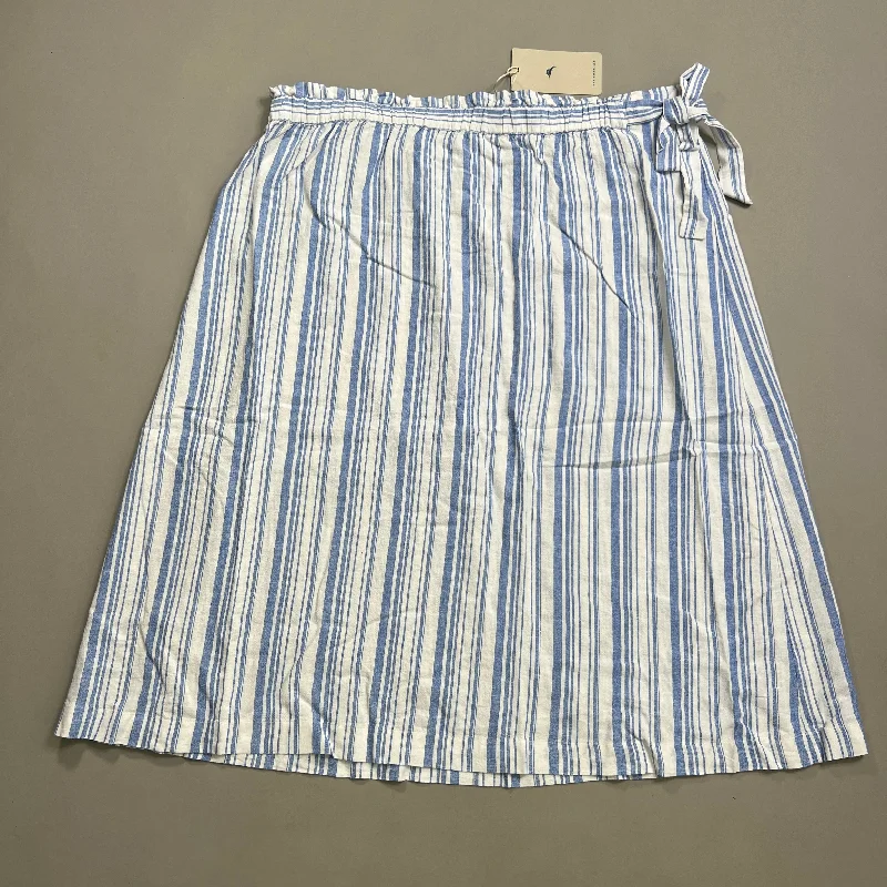 TOMMY BAHAMA Women's Shell Yea Stripe Midi Skirt Turkish Sea Size S (New) a-line skirt cut