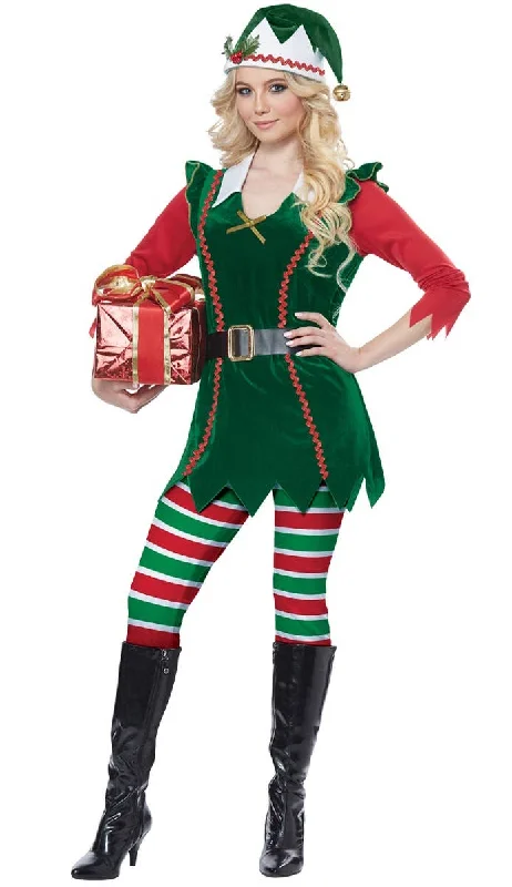 Festive Elf Womens Christmas Fancy Dress Costume Tunics Versatile stylish