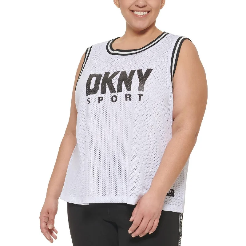 DKNY Sport Womens Plus Jersey Workout Tank Top slim fit tank