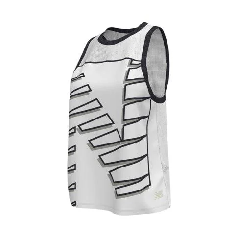 Women's Printed Fast Flight Tank - White black tank top