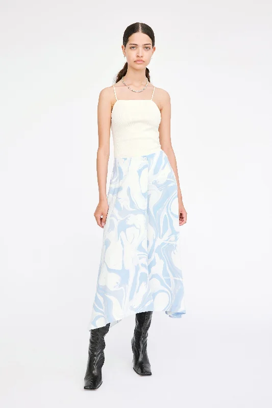 Joyce Skirt - Marble Print leather skirt bold