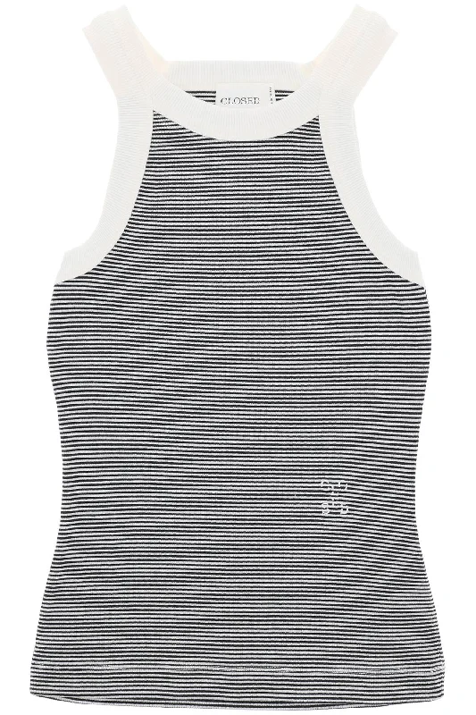 Closed striped racer tank top C95569 42T ST BLACK athletic tank top