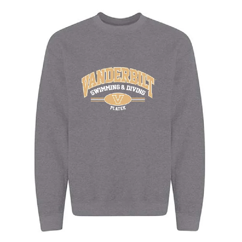 Vanderbilt - NCAA Women's Swimming & Diving : Ella Platek - Classic Fashion Shersey Crewneck Sweatshirt Hoodie with Monochrome Minimalist Simple