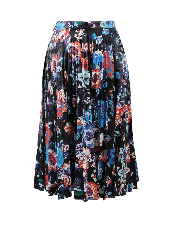 Faux Leather Floral Skirt linen skirt relaxed