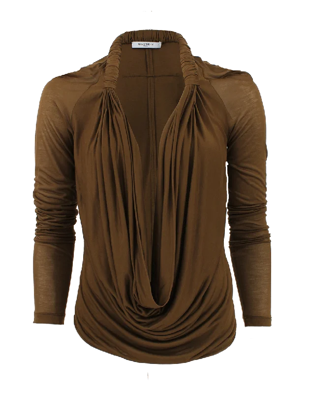 Jersey Cowl Top With Racer Tank sage tank top