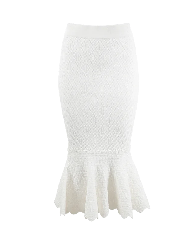 Diamond Texture Knit Skirt ribbed skirt waist