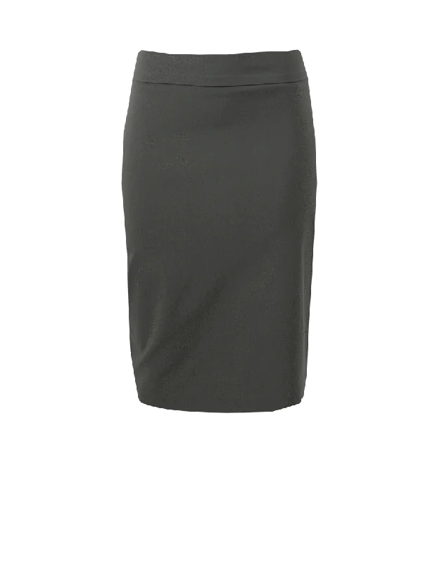 Pull-On Stretch Pencil Skirt zip skirt side