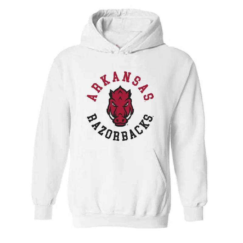 Arkansas - NCAA Women's Swimming & Diving : Kanah Pumphrey - Generic Shersey Hooded Sweatshirt Hoodie with Distressed Vintage Worn