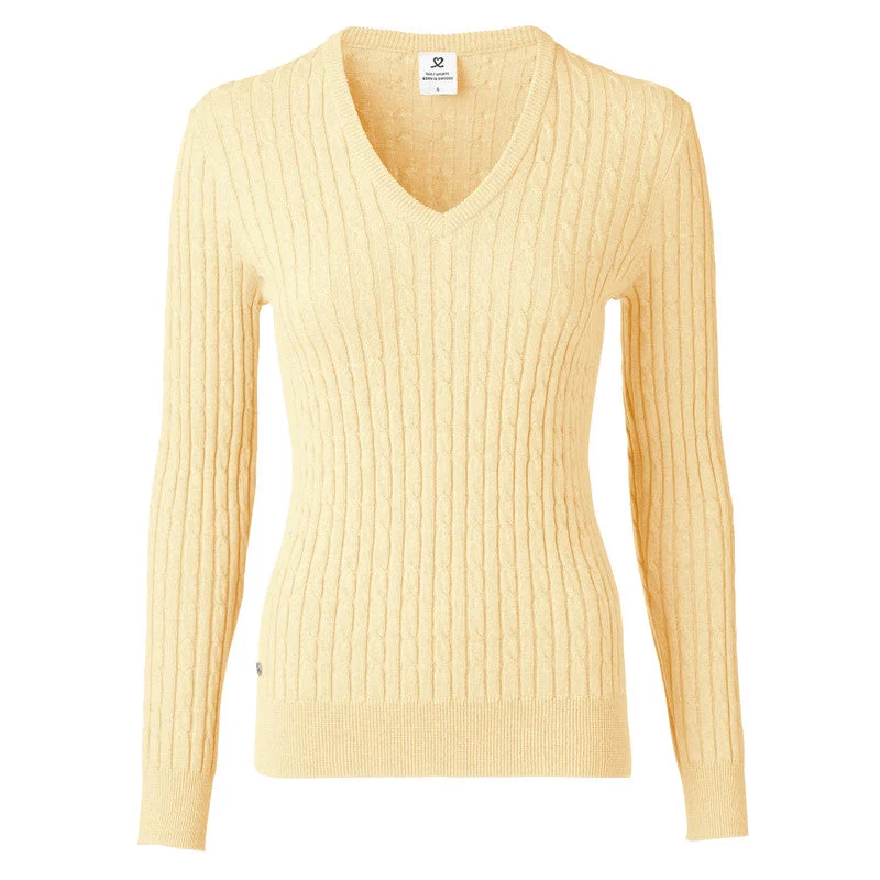 Daily Sports: Women's Tea Pullover - Macaron Yellow Keyhole Neck Pullover