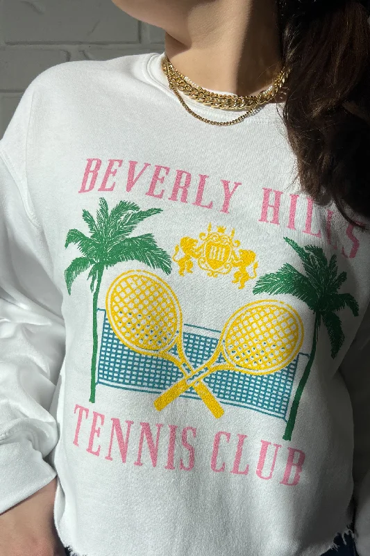 Beverly Hills Tennis Pullover Open Front Cardigan