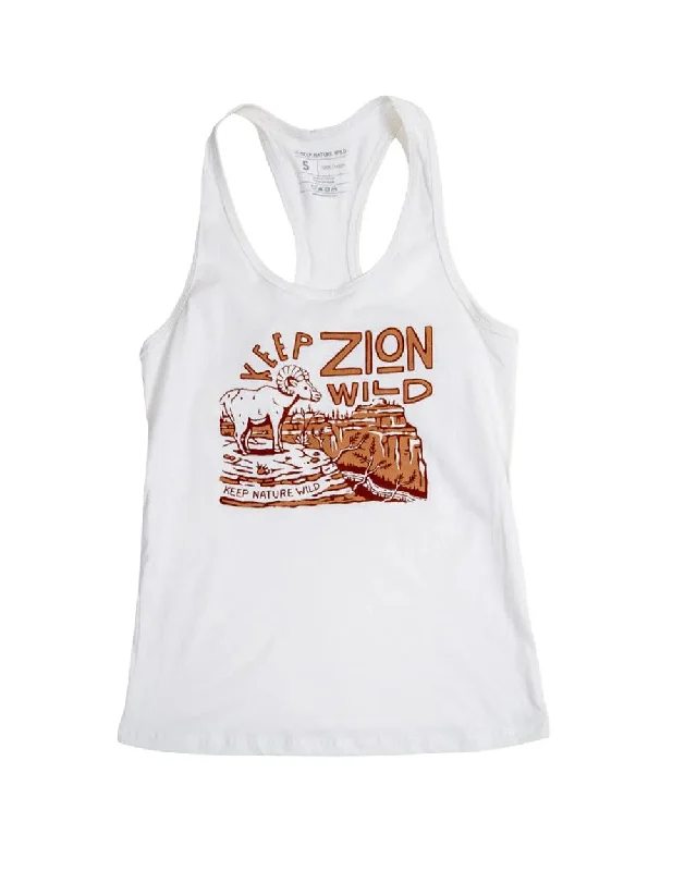 Keep Zion Wild Racerback Tank | Natural striped tank top