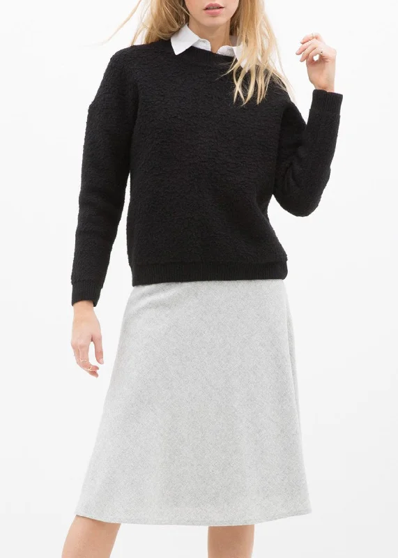 High Waisted Wool Knit Midi Skirt cashmere skirt plush