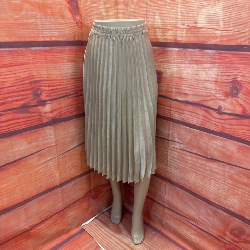 NWT MAX STUDIO GOLD PLEATED SKIRT SIZE X SMALL TCC wool skirt sturdy