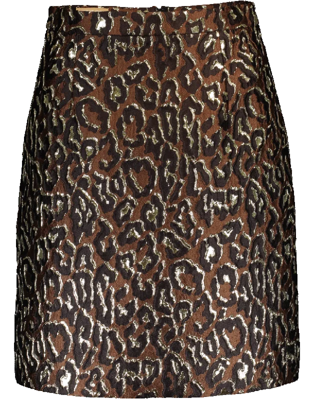 Leopard Metallic Jacquard Skirt chiffon skirt flowing