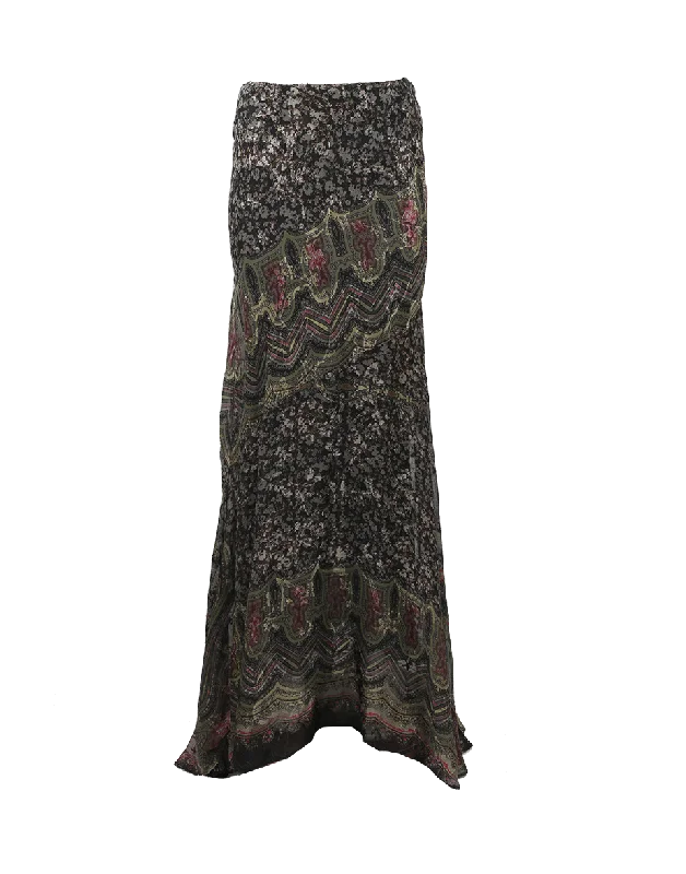 Printed Maxi Skirt leather skirt bold